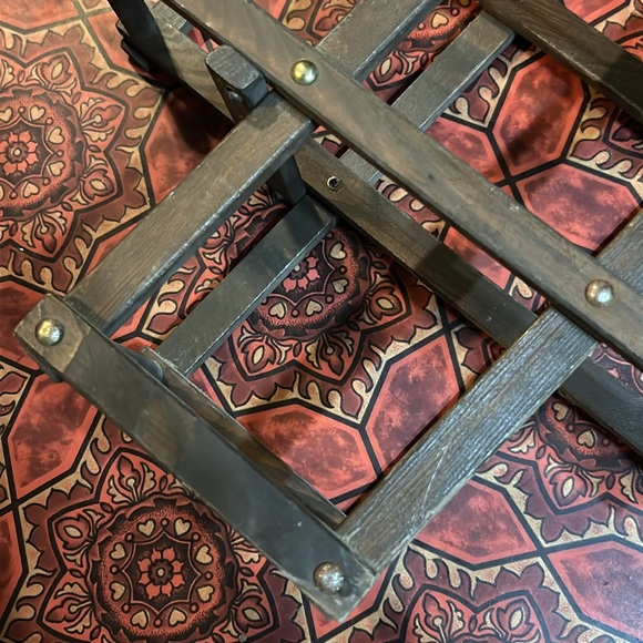 Collapsible Accordian 8 Wine Bottles Rack Vintage Wood Organizer - Picture 3 of 12